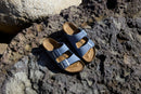 Women's Arizona Stone Blue Nubuck Classic Footbed