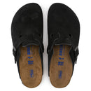Unisex Boston Black Suede Soft Footbed
